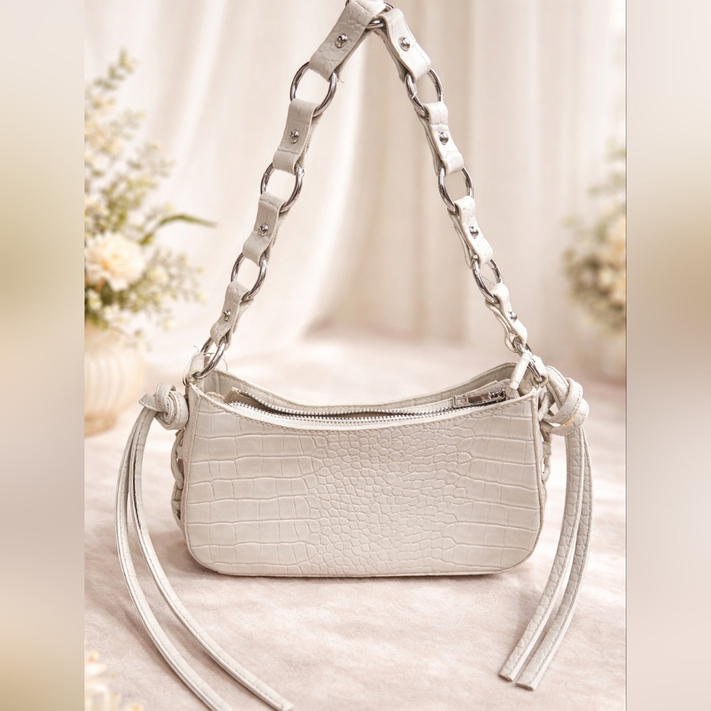 Urban Outfitters White Textured Shoulder Bag